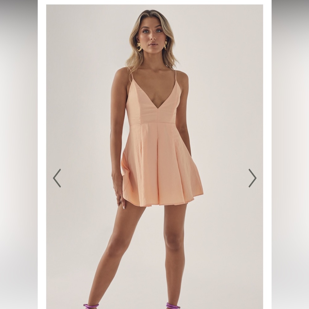 ANOUCHKA PLUNGE NECK STRAPPY FIT AND FLARE MINI DRESS IN MANGO SORBET
SHOWPO